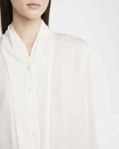 Giorgio Armani Shawl-Collar Silk Georgette Blouse | Thumbnail 4