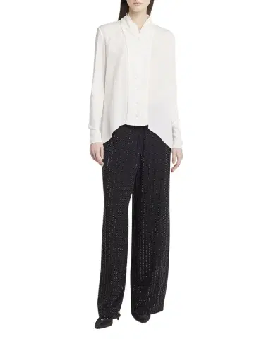 Giorgio Armani Shawl-Collar Silk Georgette Blouse | Thumbnail 1