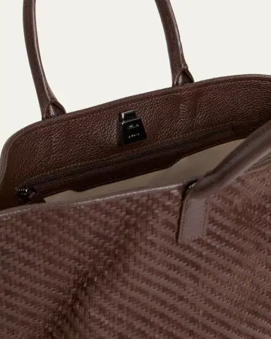Akris Small Woven Leather Tote Bag | Thumbnail 3