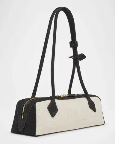 Alaïa Le Teckel Medium Shoulder Bag in Canvas and Leather | Thumbnail 11