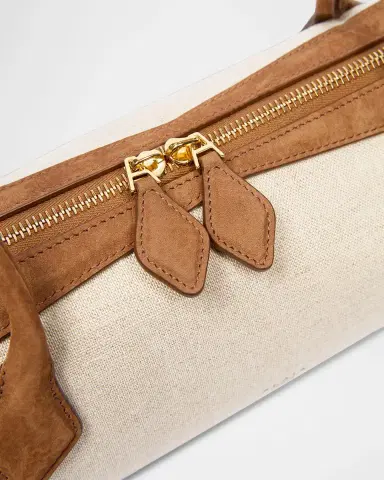 Alaïa Le Teckel Medium Shoulder Bag in Canvas and Leather | Thumbnail 4