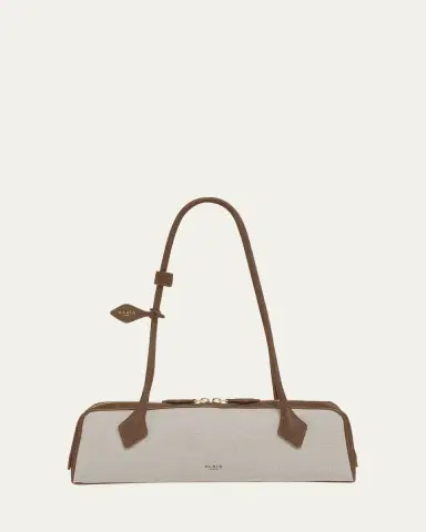 Alaïa Le Teckel Medium Shoulder Bag in Canvas and Leather | Thumbnail 5
