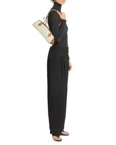 Alaïa Le Teckel Medium Shoulder Bag in Canvas and Leather | Thumbnail 1