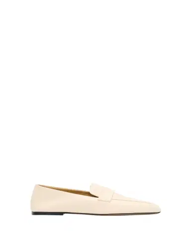 THE ROW Leather Square-Toe Loafers | Thumbnail 1