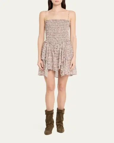 Etoile Isabel Marant Anka Smocked Printed Cotton Voile Dress | Thumbnail 2 Etoile Isabel Marant Anka Smocked Printed Cotton Voile Dress | Thumbnail 2