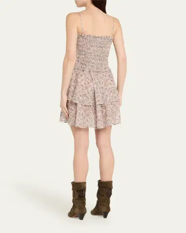 Etoile Isabel Marant Anka Smocked Printed Cotton Voile Dress | Thumbnail 3 Etoile Isabel Marant Anka Smocked Printed Cotton Voile Dress | Thumbnail 3