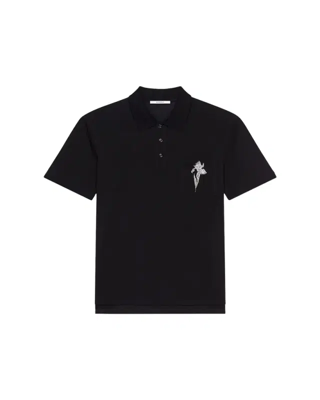 Men's Pique Crystal-Motif Polo Shirt
