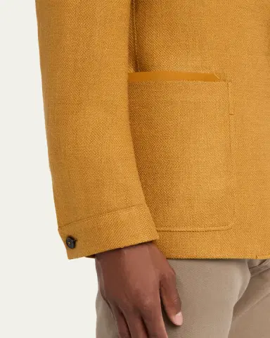 ZEGNA Men's Il Conte Linen-Silk Chore Jacket | Thumbnail 5 ZEGNA Men's Il Conte Linen-Silk Chore Jacket | Thumbnail 5
