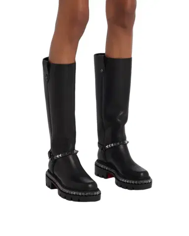 Christian Louboutin Marinetta Pyraclou Leather Knee-High Boots | Thumbnail 1