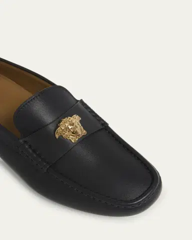 Versace Men's Medusa-Ornament Leather Drivers | Thumbnail 5 Versace Men's Medusa-Ornament Leather Drivers | Thumbnail 5