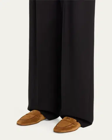 Prada Logo Suede Loafer Mules | Thumbnail 2 Prada Logo Suede Loafer Mules | Thumbnail 2