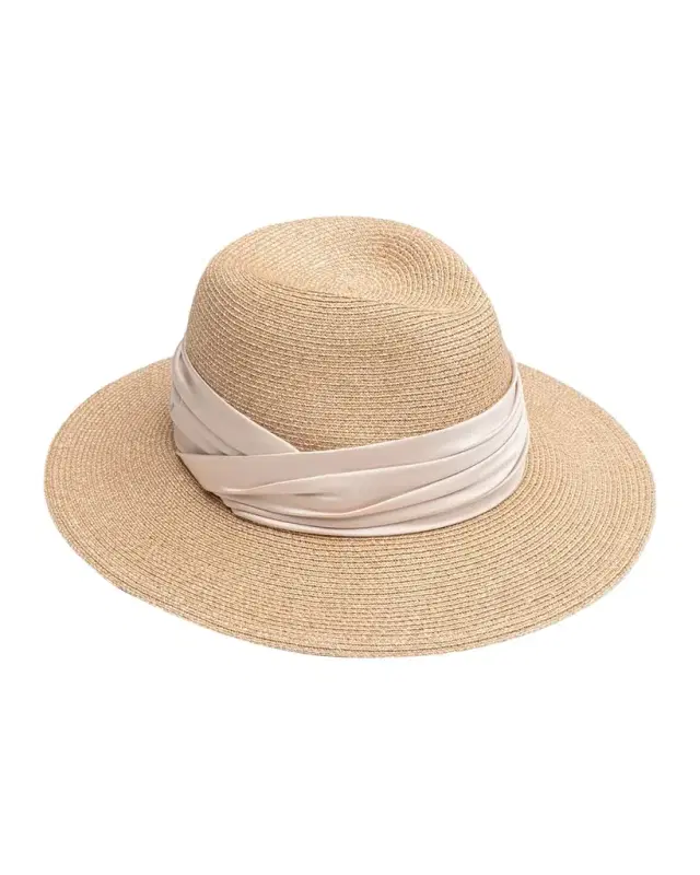 Courtney Straw Fedora With Twisted Band