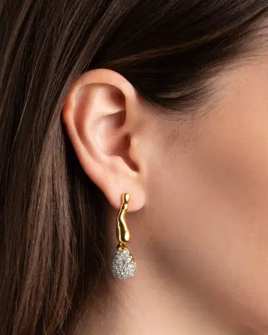 Alexis Bittar Solanales Gold-Plated Crystal Dewdrop Earrings | Thumbnail 3
