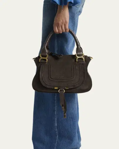 Chloé Marcie Double Carry Satchel in Calfskin Suede | Thumbnail 2 Chloé Marcie Double Carry Satchel in Calfskin Suede | Thumbnail 2