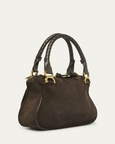 Chloé Marcie Double Carry Satchel in Calfskin Suede | Thumbnail 3 Chloé Marcie Double Carry Satchel in Calfskin Suede | Thumbnail 3