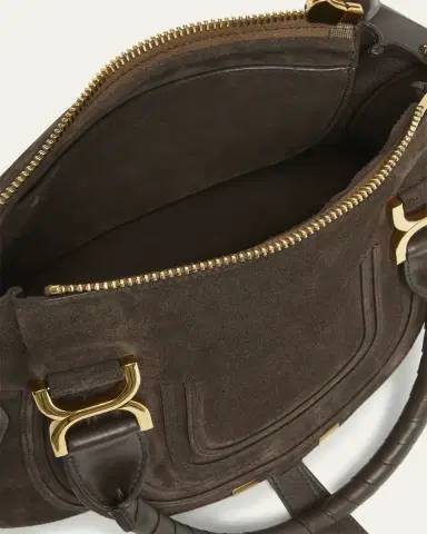 Chloé Marcie Double Carry Satchel in Calfskin Suede | Thumbnail 4 Chloé Marcie Double Carry Satchel in Calfskin Suede | Thumbnail 4