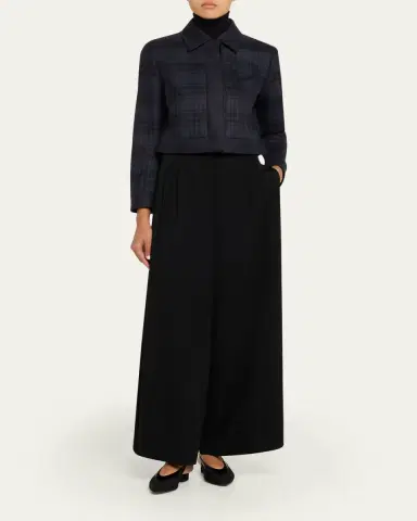 Akris Lewitt Check Wool Double-Face Crop Jacket | Thumbnail 2 Akris Lewitt Check Wool Double-Face Crop Jacket | Thumbnail 2