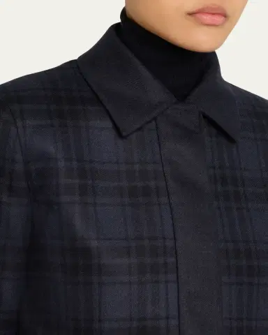 Akris Lewitt Check Wool Double-Face Crop Jacket | Thumbnail 5 Akris Lewitt Check Wool Double-Face Crop Jacket | Thumbnail 5
