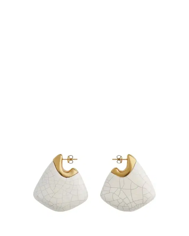 Bottega Veneta Large Fin Ceramic Earrings