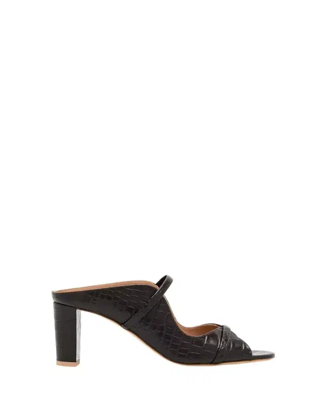 Malone Souliers Norah Croc-Embossed Leather Double-Strap Mule Sandals