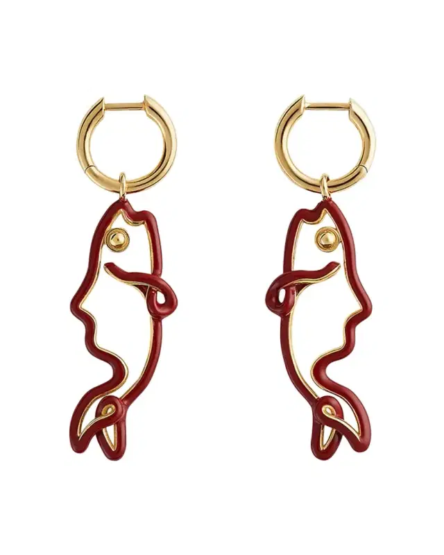 Bottega Veneta Enamel Fish Earrings