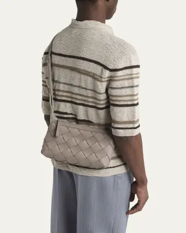 Bottega Veneta Men's Diago Zip Intreccio Taurillon Messenger Bag | Thumbnail 2 Bottega Veneta Men's Diago Zip Intreccio Taurillon Messenger Bag | Thumbnail 2