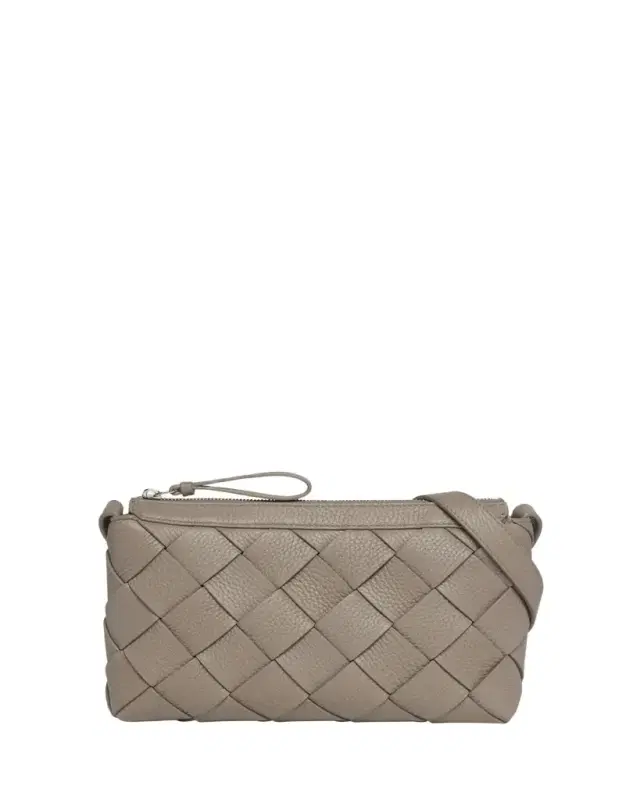 Bottega Veneta Men's Diago Zip Intreccio Taurillon Messenger Bag