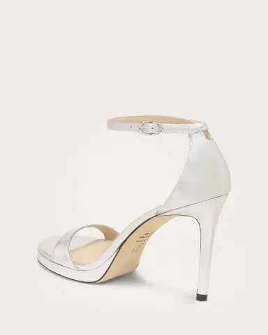 Stuart Weitzman Nudist Metallic Ankle-Wrap Platform Sandals | Thumbnail 4 Stuart Weitzman Nudist Metallic Ankle-Wrap Platform Sandals | Thumbnail 4