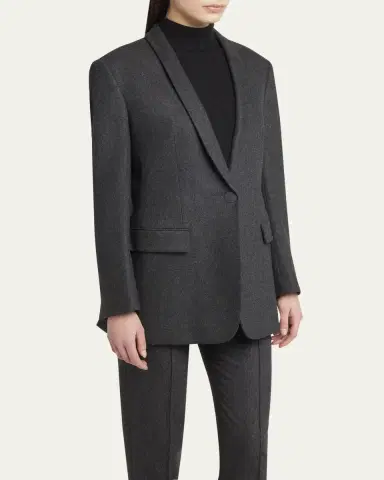 Giorgio Armani Cashmere Flannel Single-Breasted Blazer | Thumbnail 4