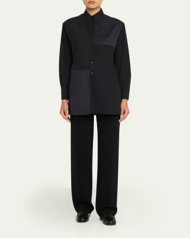 Akris Stitched Pleats Inset Cotton Poplin Oversized Shirt | Thumbnail 6 Akris Stitched Pleats Inset Cotton Poplin Oversized Shirt | Thumbnail 6