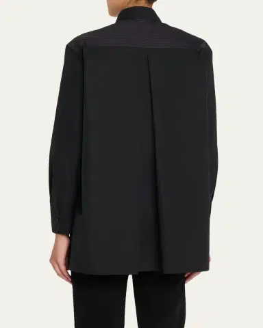 Akris Stitched Pleats Inset Cotton Poplin Oversized Shirt | Thumbnail 7 Akris Stitched Pleats Inset Cotton Poplin Oversized Shirt | Thumbnail 7