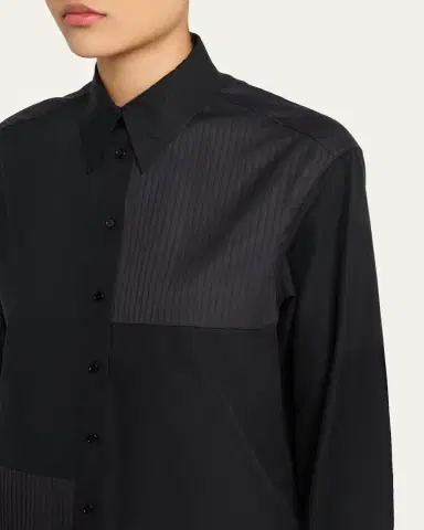 Akris Stitched Pleats Inset Cotton Poplin Oversized Shirt | Thumbnail 9 Akris Stitched Pleats Inset Cotton Poplin Oversized Shirt | Thumbnail 9