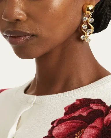 Oscar de la Renta Crystal Multi Wave Drop Earrings | Thumbnail 2 Oscar de la Renta Crystal Multi Wave Drop Earrings | Thumbnail 2