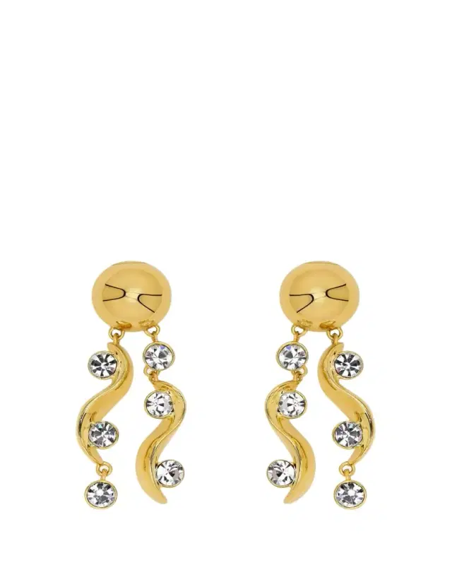 Crystal Multi Wave Drop Earrings