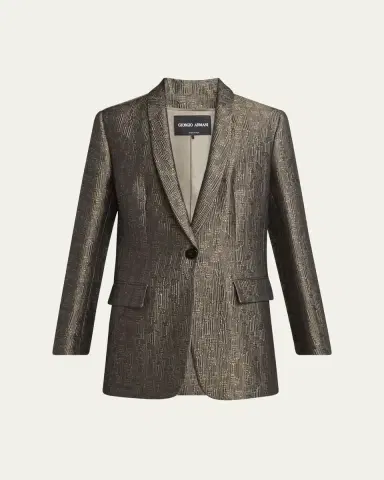 Giorgio Armani Geo Silk Jacquard Single-Breasted Blazer | Thumbnail 5 Giorgio Armani Geo Silk Jacquard Single-Breasted Blazer | Thumbnail 5