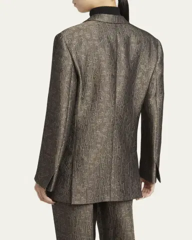 Giorgio Armani Geo Silk Jacquard Single-Breasted Blazer | Thumbnail 7 Giorgio Armani Geo Silk Jacquard Single-Breasted Blazer | Thumbnail 7