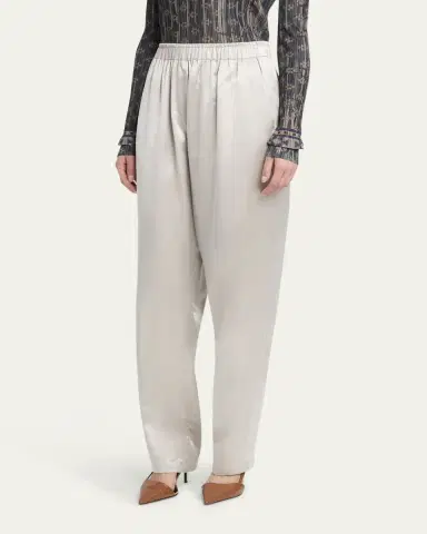 Giorgio Armani Pull-On Silk Trousers | Thumbnail 3