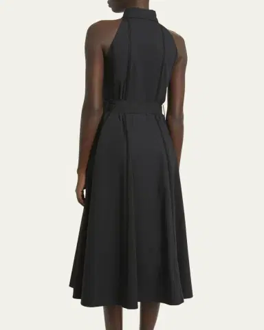 Proenza Schouler Dorothy Belted Ladder Stitch Poplin Midi Dress | Thumbnail 3 Proenza Schouler Dorothy Belted Ladder Stitch Poplin Midi Dress | Thumbnail 3