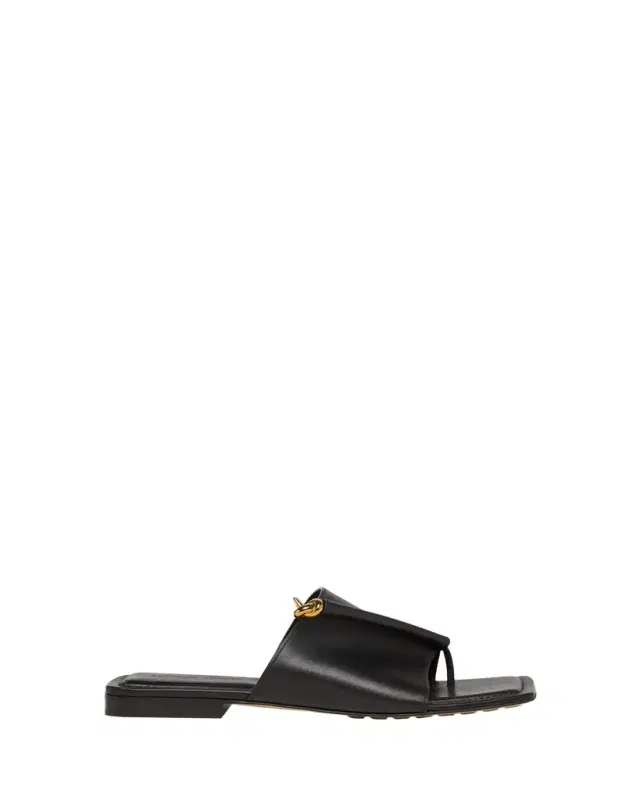 Leather Knot Flat Sandals