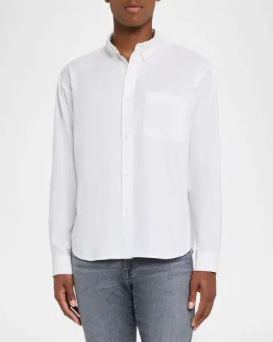 Frame Men's Button-Collar Cotton Oxford Sport Shirt | Thumbnail 3