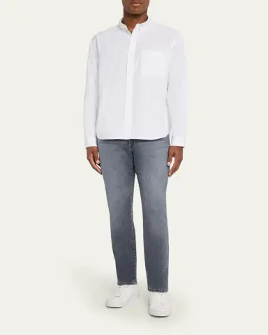 Frame Men's Button-Collar Cotton Oxford Sport Shirt | Thumbnail 6