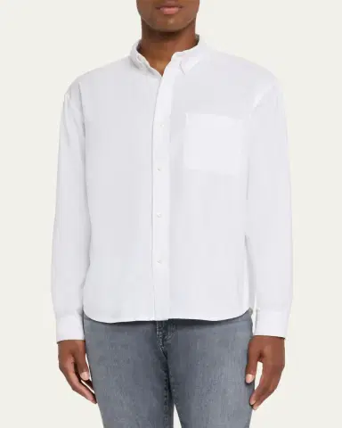 Frame Men's Button-Collar Cotton Oxford Sport Shirt | Thumbnail 8