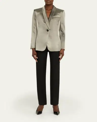 Giorgio Armani Ombre Satin Single-Breasted Blazer | Thumbnail 6 Giorgio Armani Ombre Satin Single-Breasted Blazer | Thumbnail 6