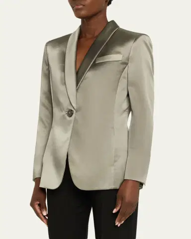 Giorgio Armani Ombre Satin Single-Breasted Blazer | Thumbnail 8 Giorgio Armani Ombre Satin Single-Breasted Blazer | Thumbnail 8