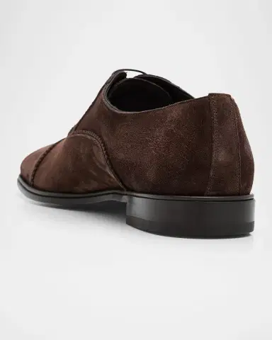 Ferragamo Men's Boston Suede Cap Toe Oxford Shoes | Thumbnail 3