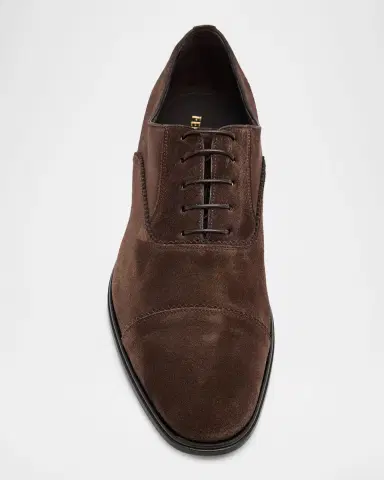 Ferragamo Men's Boston Suede Cap Toe Oxford Shoes | Thumbnail 5