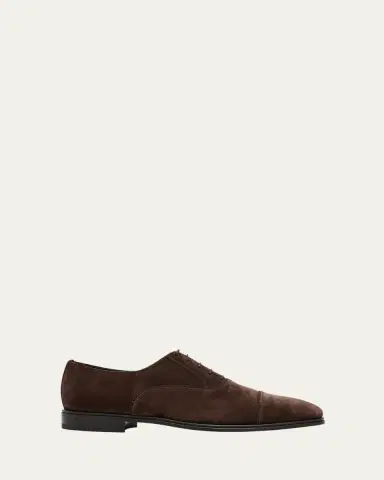 Ferragamo Men's Boston Suede Cap Toe Oxford Shoes | Thumbnail 6