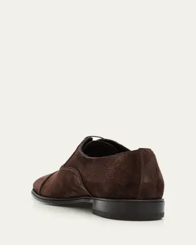 Ferragamo Men's Boston Suede Cap Toe Oxford Shoes | Thumbnail 9