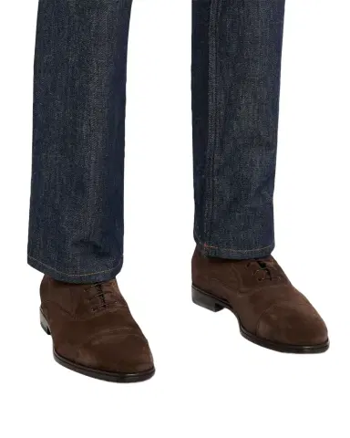 Ferragamo Men's Boston Suede Cap Toe Oxford Shoes | Thumbnail 1