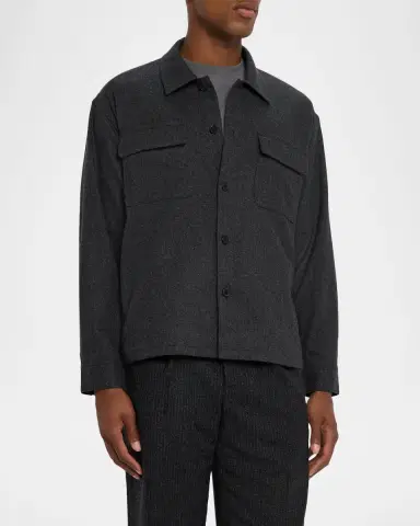 Frame Men's Wool-Blend Two-Pocket Overshirt | Thumbnail 3